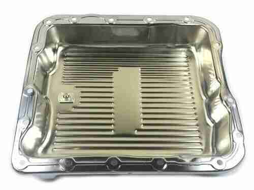 700-R4 / 4L60E Pan with Drain Plug Stock Capacity (Short, Chrome) (82-96)